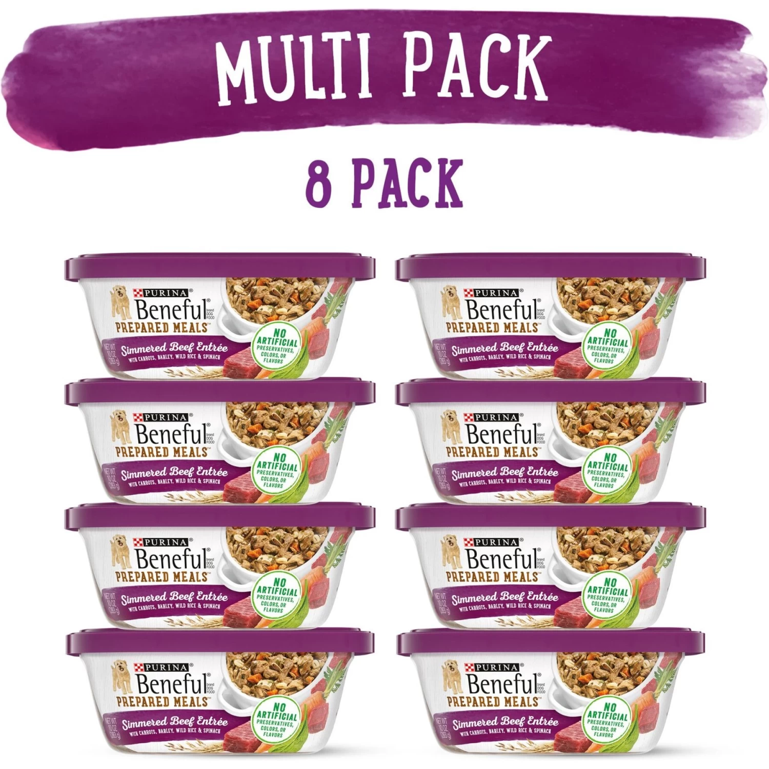 Purina Beneful Prepared Meals Simmered Beef Entree With Carrots, Barley, Wild Rice & Spinach Wet Dog Food - Image 2