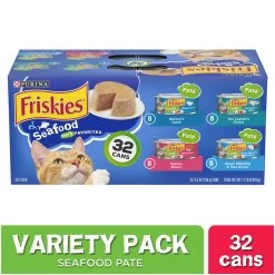 Purina Friskies Pate Variety Pack, Seafood Favorites - (32) 5.5 Oz