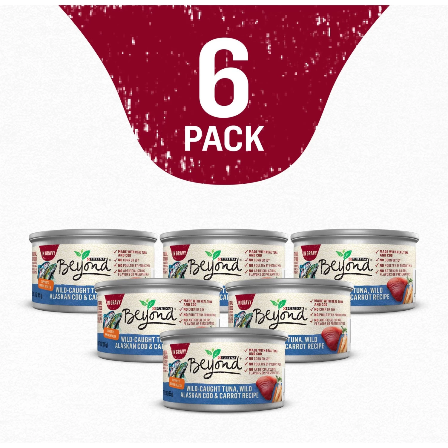 Purina Beyond Natural Wild-Caught Tuna, Cod & Carrots Recipe In Gravy Canned Cat Food - Image 2