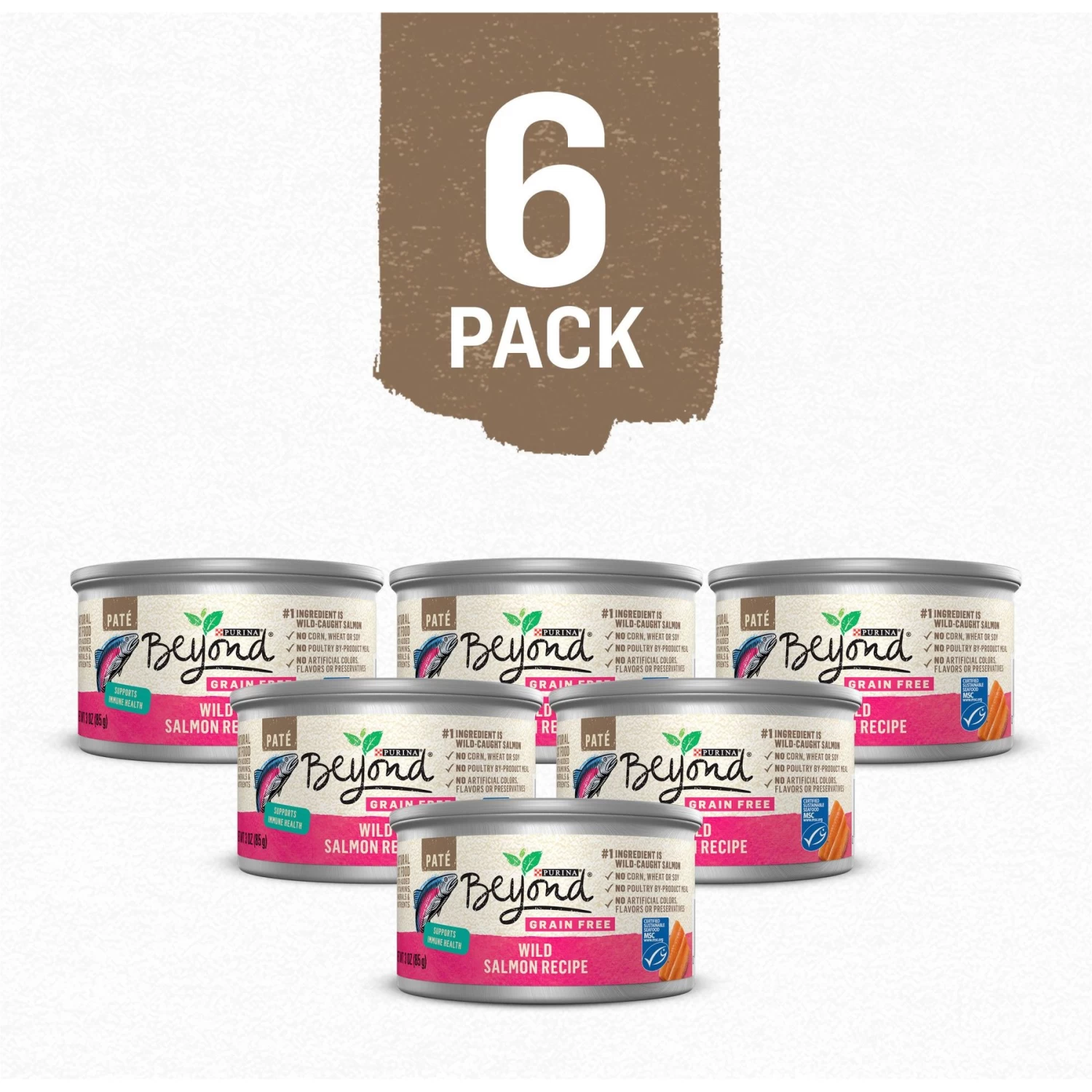Purina Beyond Grain-Free Wild Salmon Pate Recipe Canned Cat Food - Image 2