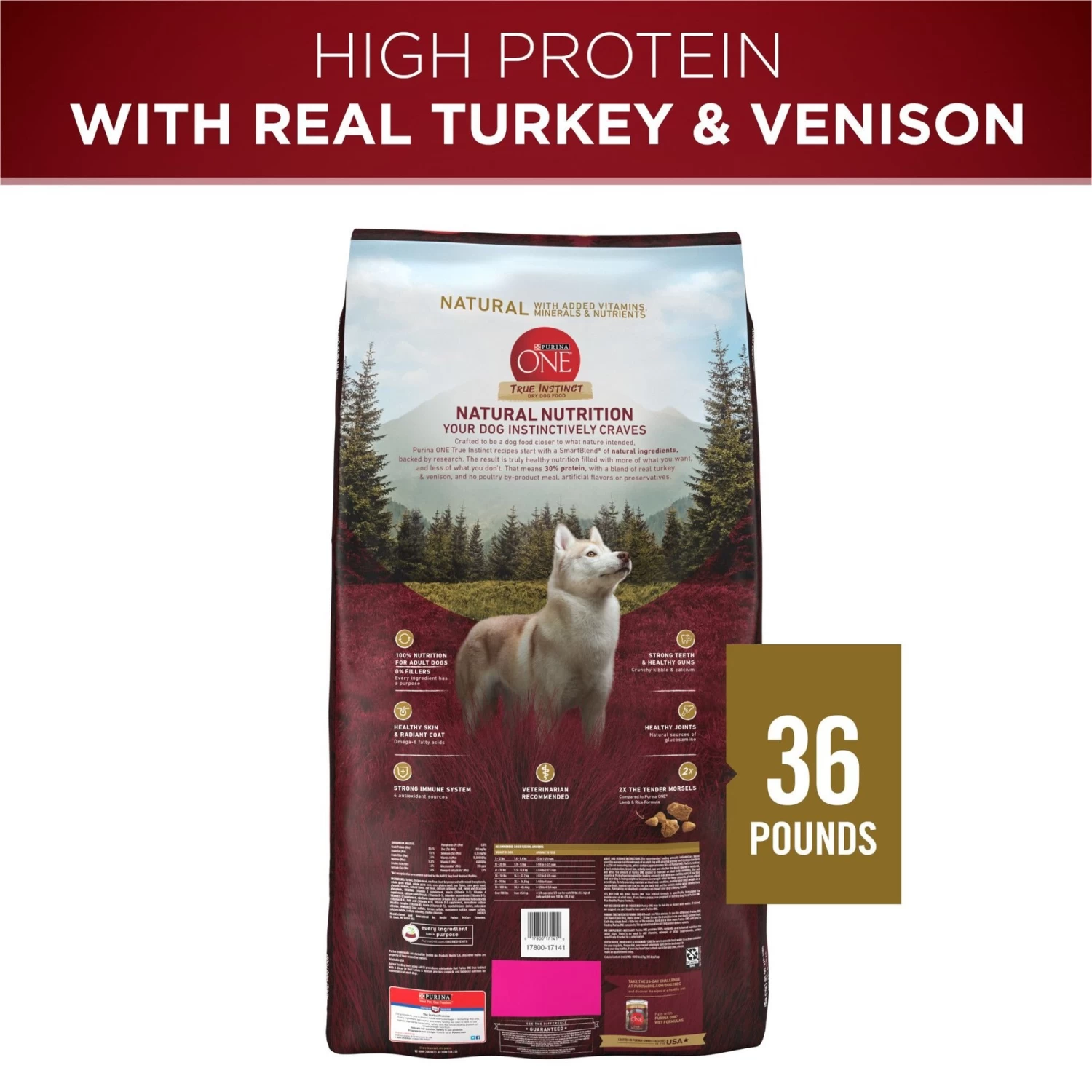 Purina ONE True Instinct Natural High Protein With Real Turkey & Venison Dry Dog Food - Image 2