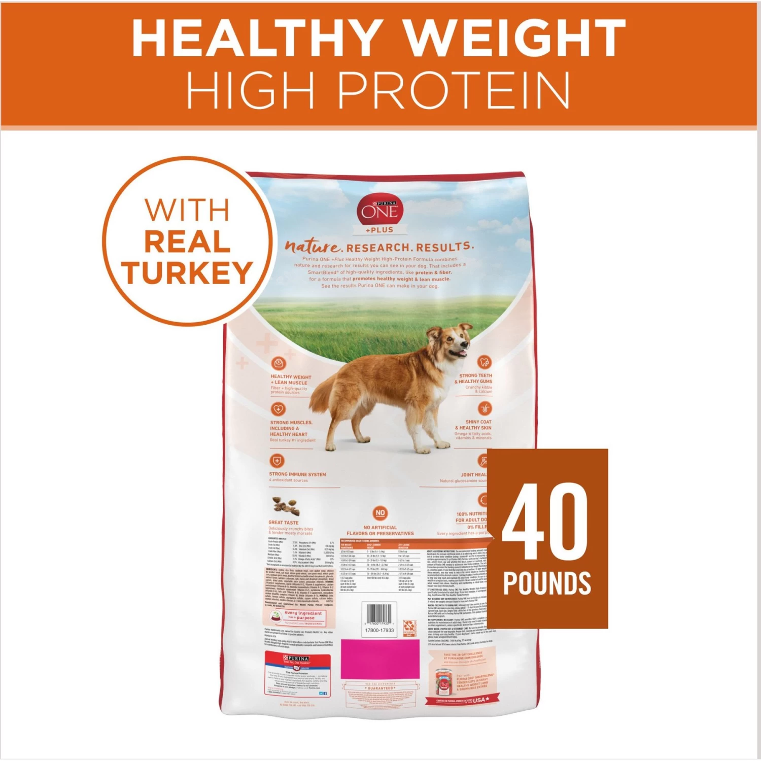 Purina ONE +Plus Adult High-Protein Healthy Weight Formula Dry Dog Food - Image 2