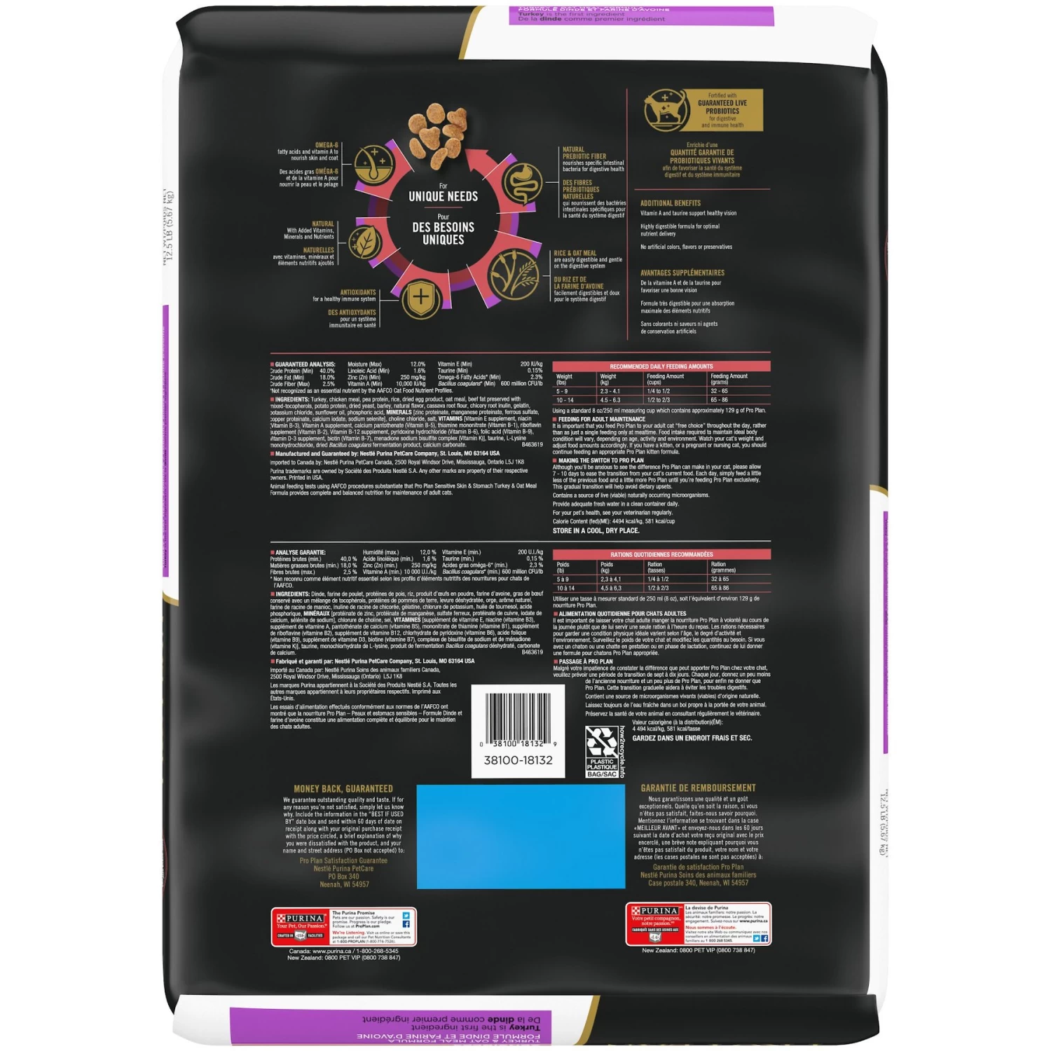 Purina Pro Plan Sensitive Skin & Stomach Turkey & Oat Meal Formula Dry Cat Food - Image 3