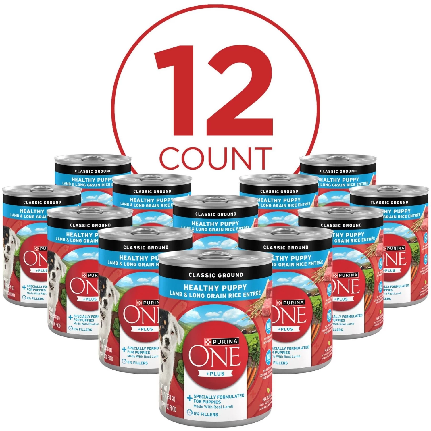 Purina ONE +Plus Classic Ground Healthy Puppy Lamb & Long Grain Rice Entree Canned Dog Food - Image 2