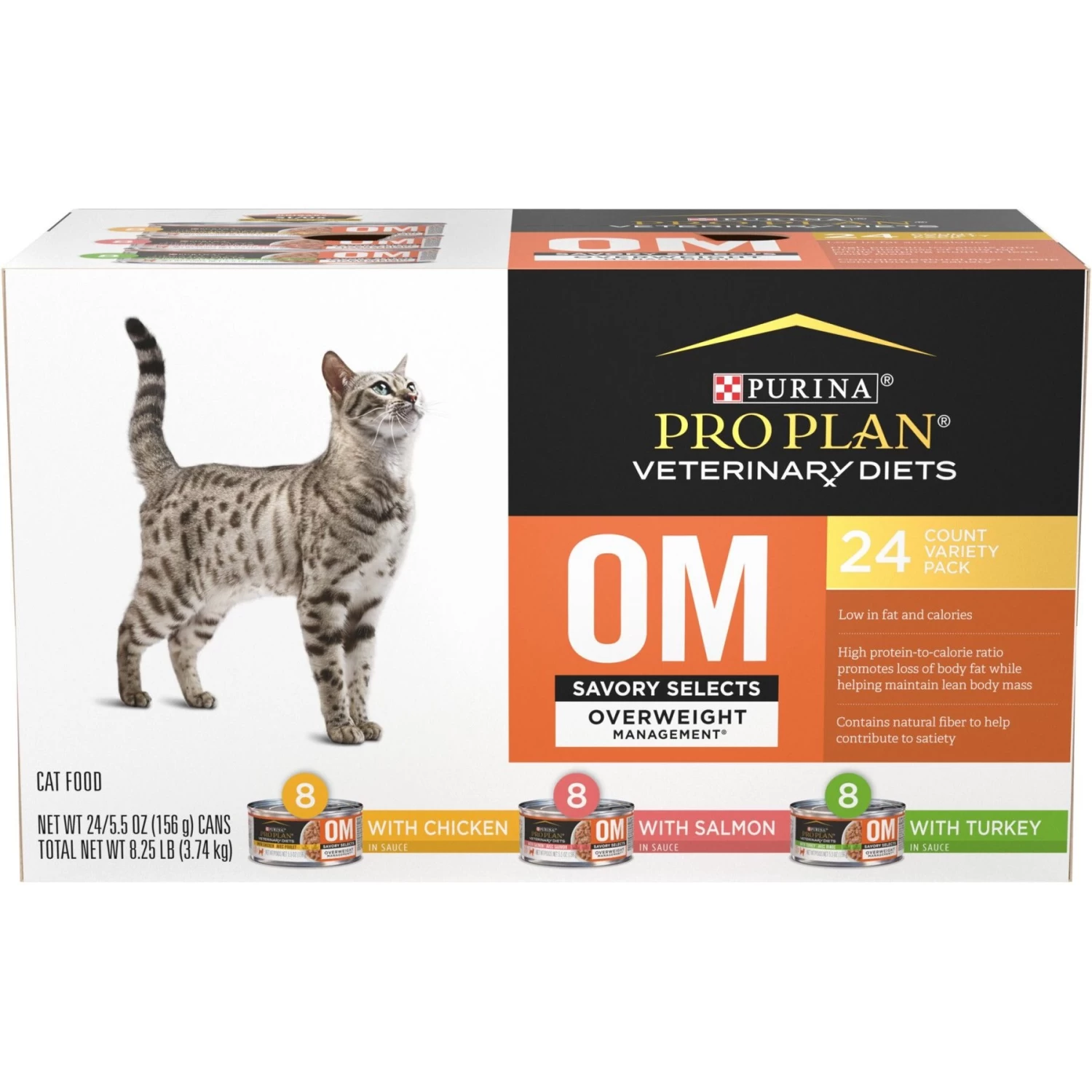 Purina Pro Plan Veterinary Diets OM Overweight Management Savory Selects Variety Pack Wet Cat Food