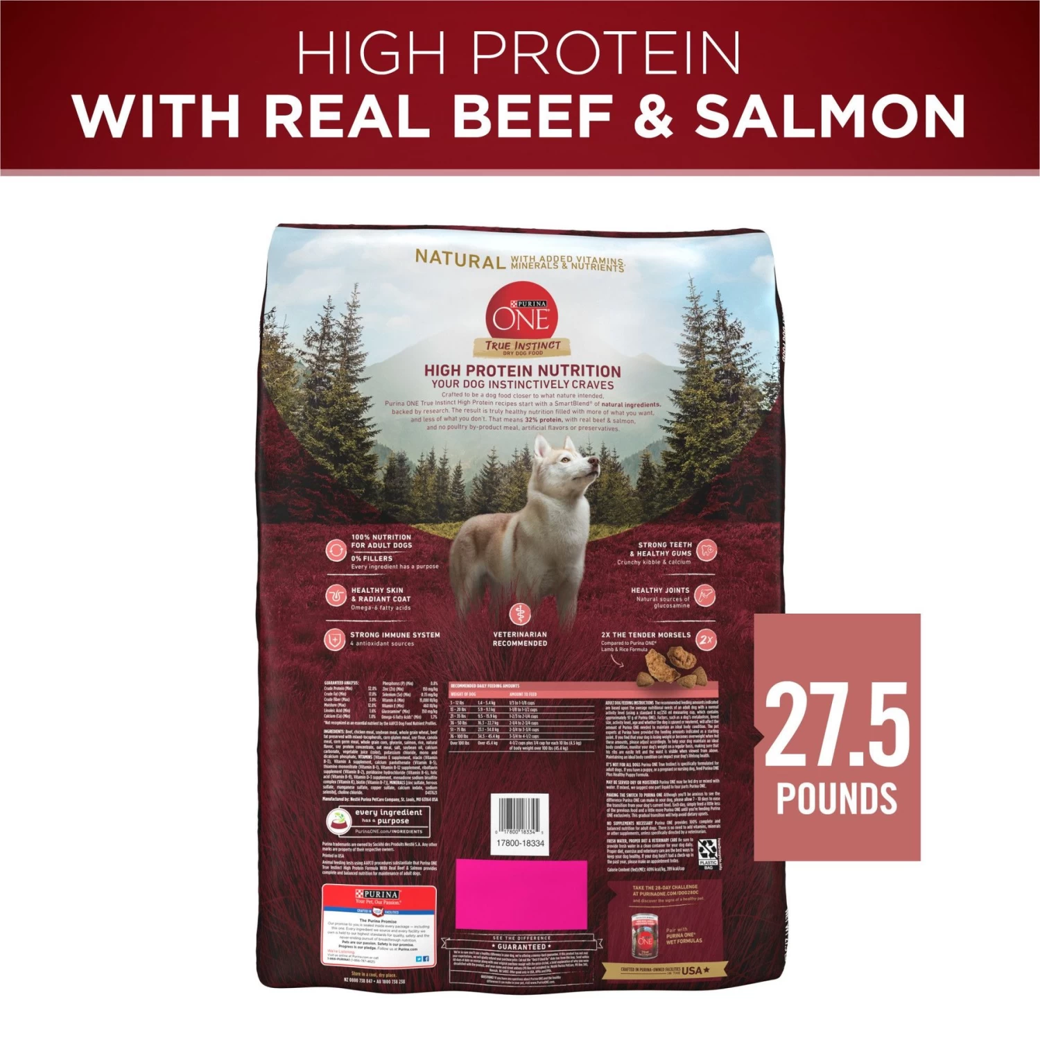 Purina ONE Natural High Protein True Instinct With Real Beef & Salmon Dry Dog Food - Image 2