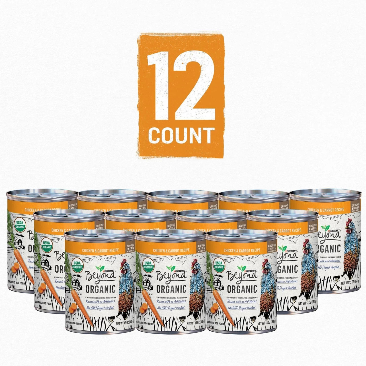 Purina Beyond Organic Chicken & Carrot Recipe Wet Dog Food, 13-oz Can, Case Of 12 - Image 2