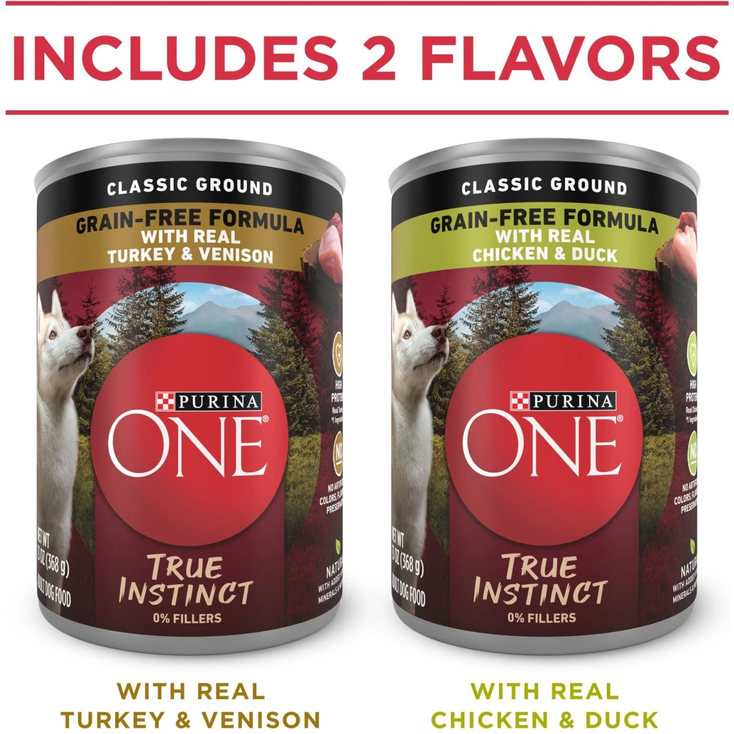 Purina ONE SmartBlend True Instinct Classic Ground Grain-Free Variety Pack Canned Dog Food - Image 2