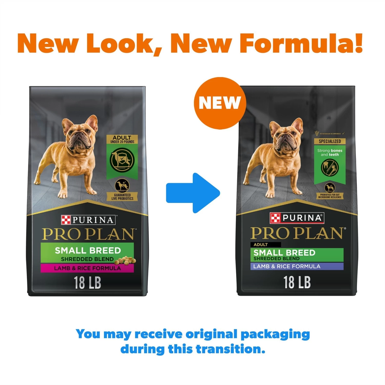 Purina Pro Plan Specialized Shredded Blend Lamb & Rice Formula High Protein Small Breed Dry Dog Food, 18-lb Bag - Image 2