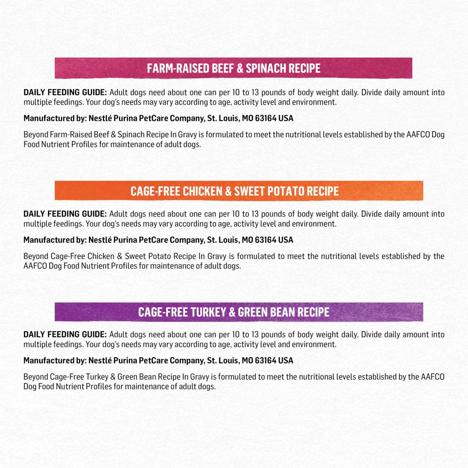 Purina Beyond Beef, Chicken & Turkey Recipes Variety Pack Grain-Free Wet Dog Food, 12.5-oz Can, Case Of 12 - Image 9