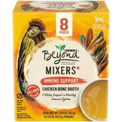 Purina Beyond Mixers+ Immune Support Chicken Bone Broth Natural Wet Cat Food, 1.55-oz Pouch, Case Of 8