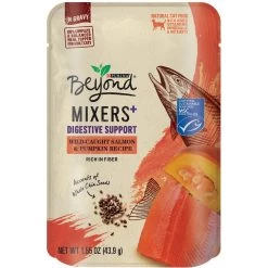 Purina Beyond Mixers+ Digestive Support Wild Salmon & Pumpkin Recipe Wet Cat Food, 1.55-oz Pouch, Case Of 16