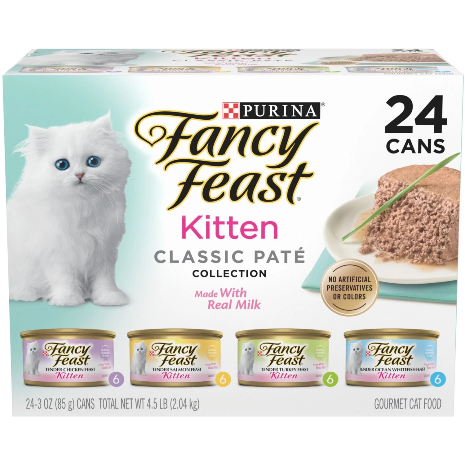 Purina Pro Plan Focus Kitten Favorites Variety Pack Canned Cat Food & Fancy Feast Tender Feast Variety Pack Canned Kitten Food - Image 2