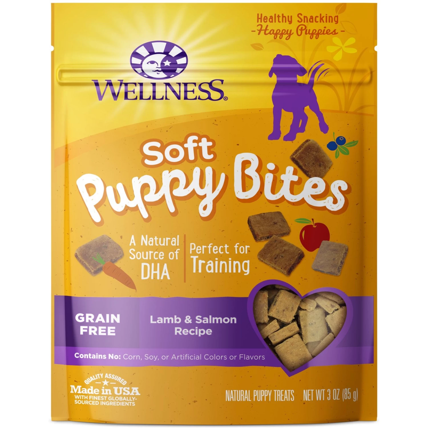 Purina Pro Plan Puppy Sensitive Skin & Stomach Salmon & Rice Dry Dog Food & Wellness Soft Puppy Bites Lamb & Salmon Recipe Grain-Free Natural Dog Treats - Image 2