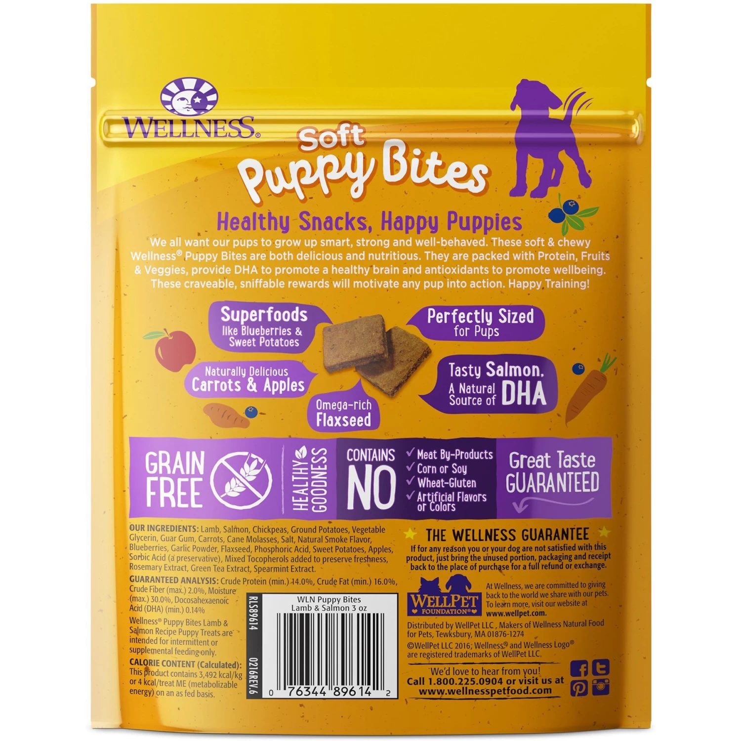 Purina Pro Plan High Protein Chicken & Rice Formula Large Breed Dry Puppy Food & Wellness Soft Puppy Bites Lamb & Salmon Recipe Grain-Free Natural Dog Treats - Image 3