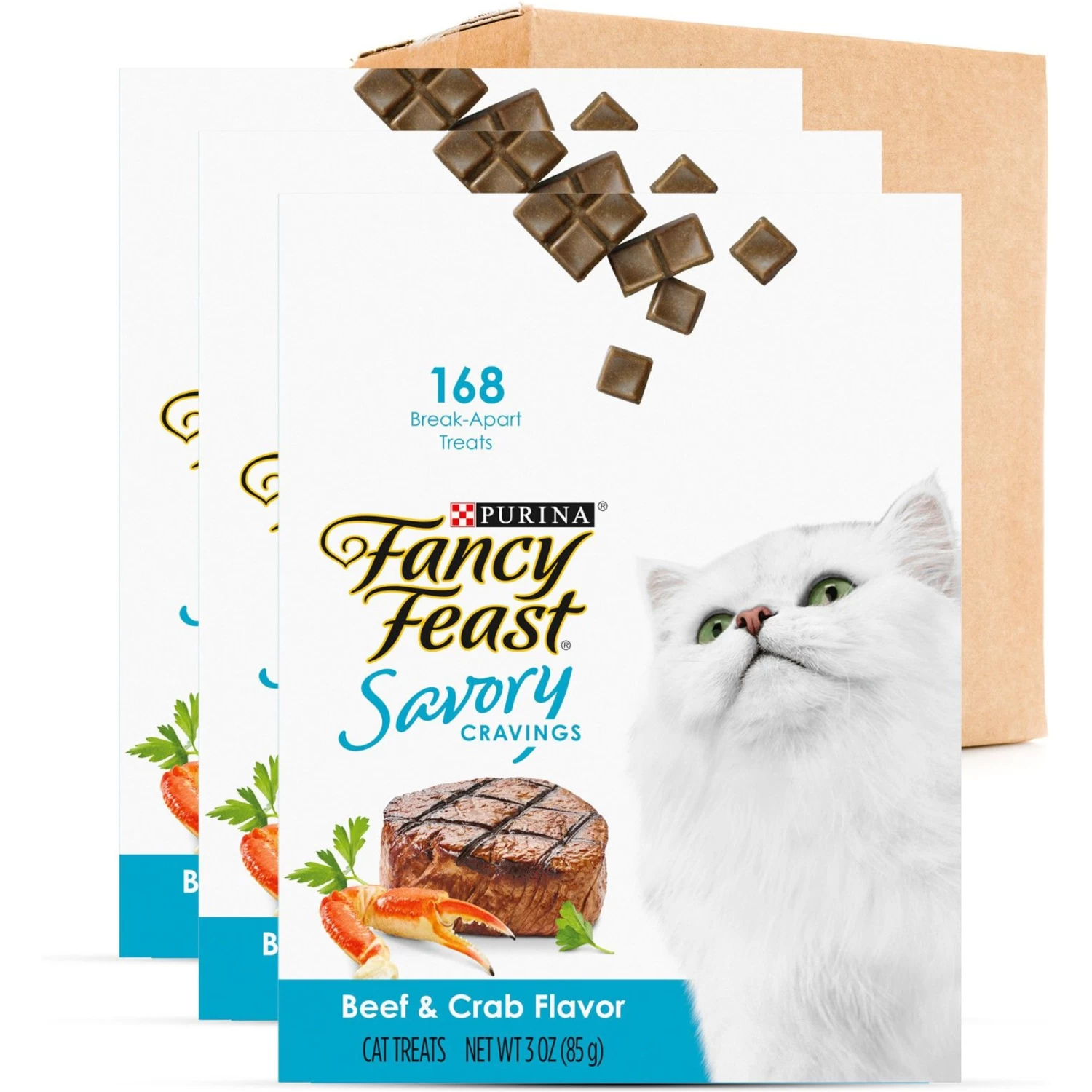 Purina ONE Tender Selects Blend With Real Chicken Dry Cat Food & Fancy Feast Savory Cravings Beef & Crab Flavor Limited Ingredient Soft Cat Treats - Image 6