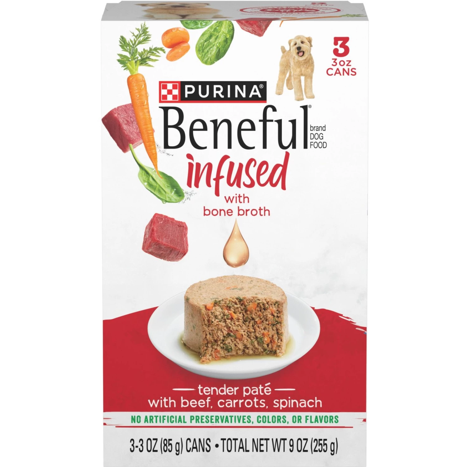 Purina Beneful Infused Pate With Real Beef, Carrots & Spinach Wet Dog Food