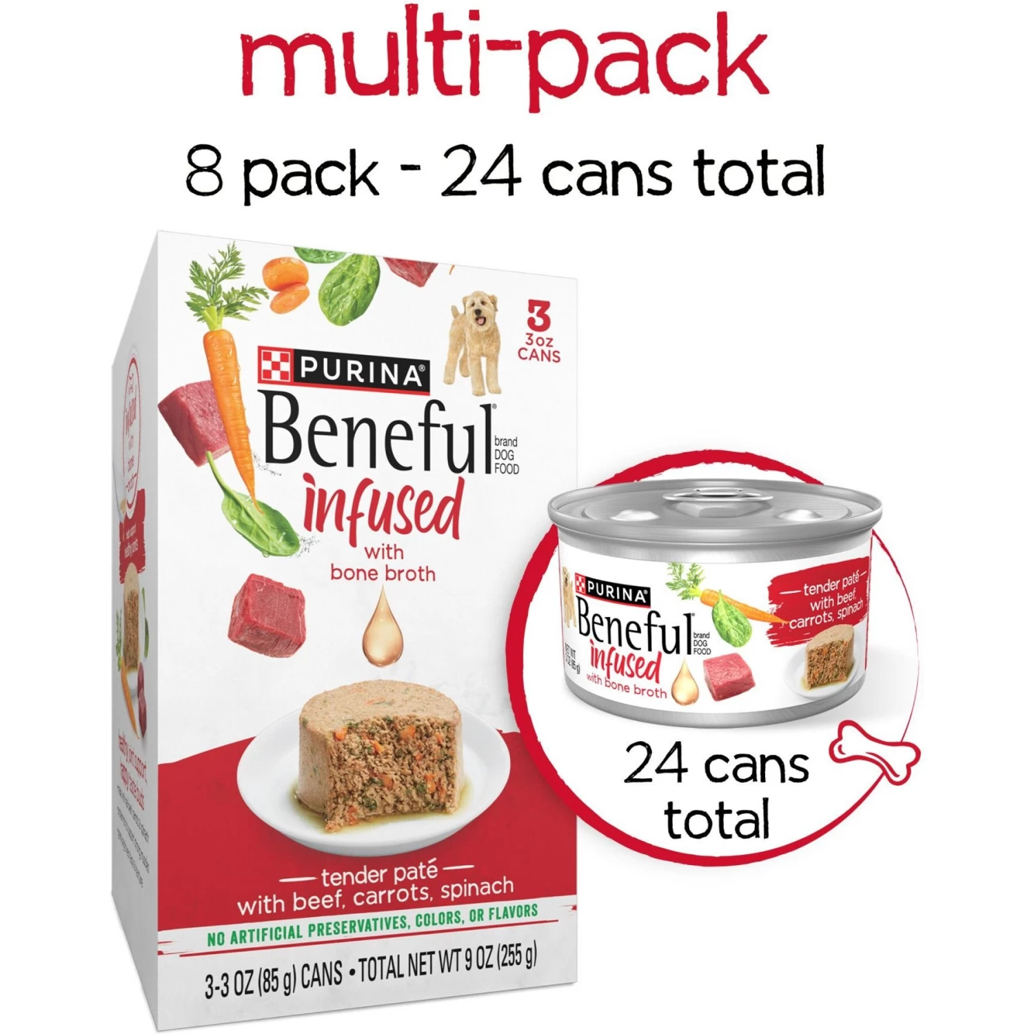 Purina Beneful Infused Pate With Real Beef, Carrots & Spinach Wet Dog Food - Image 2