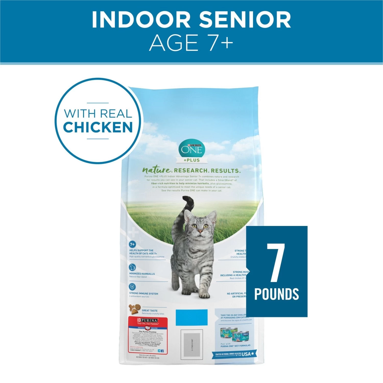 Purina ONE Indoor Advantage Senior 7+ High Protein Natural Dry Cat Food - Image 2