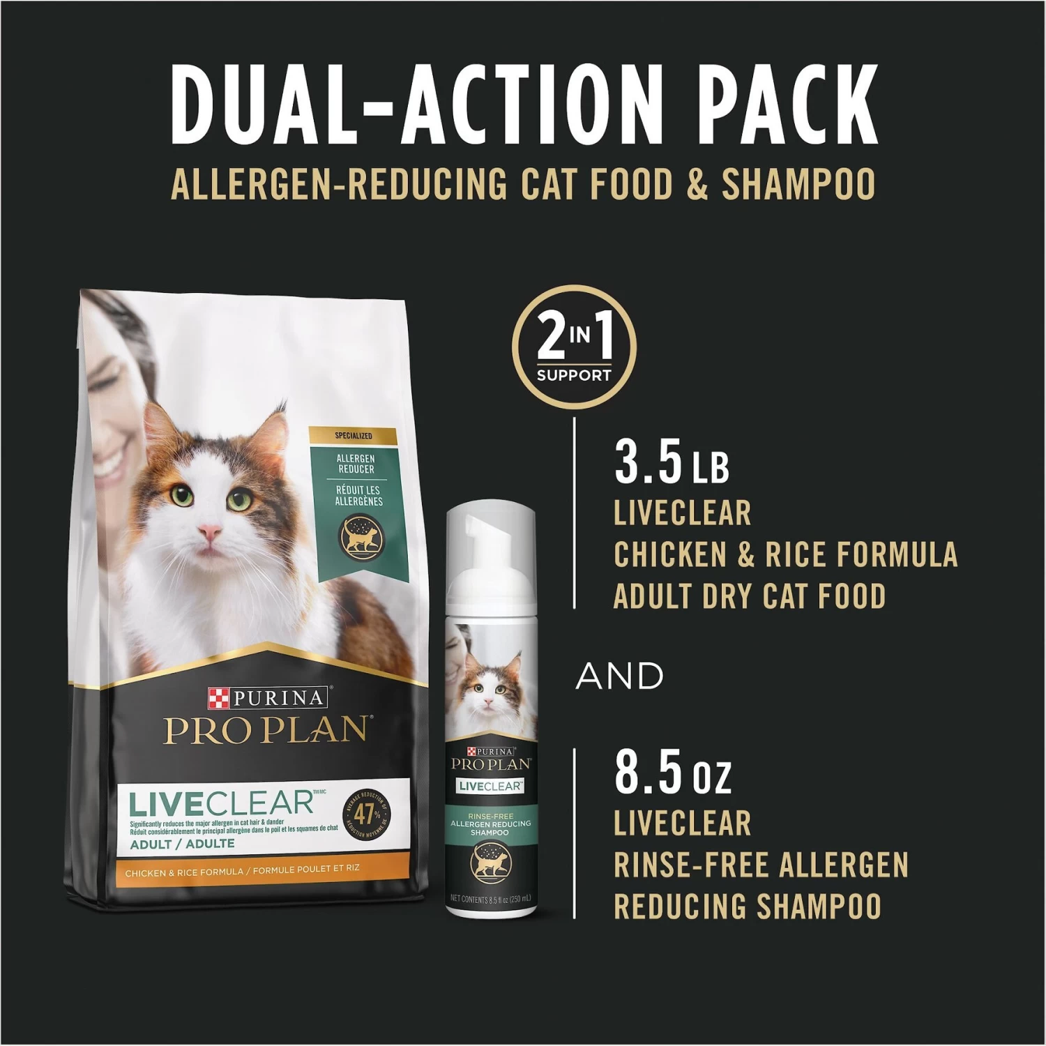 Purina Pro Plan LiveClear Cat Starter Kit, 4.89-lb Box - Image 2