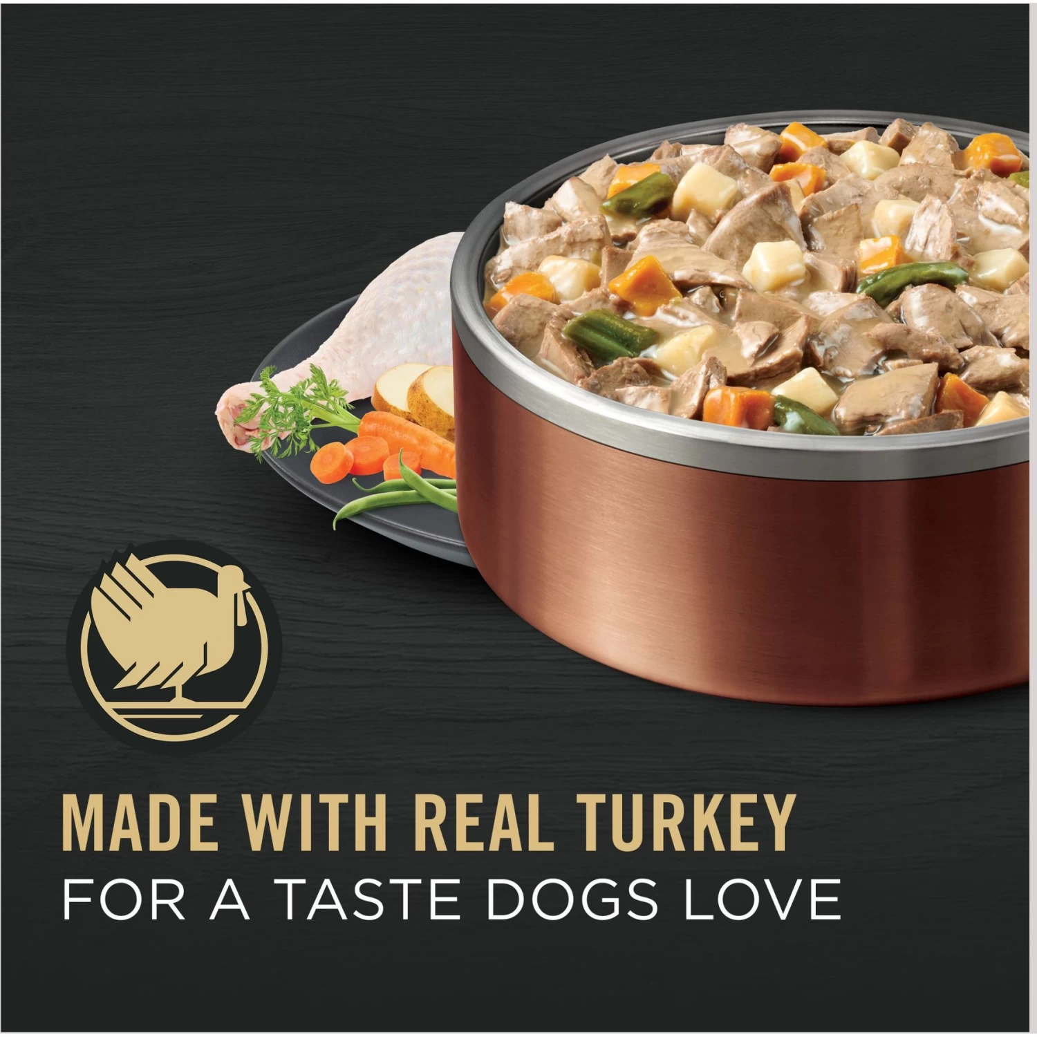 Purina Pro Plan Savor Adult Turkey & Vegetables Entree Slices In Gravy Canned Dog Food - Image 3