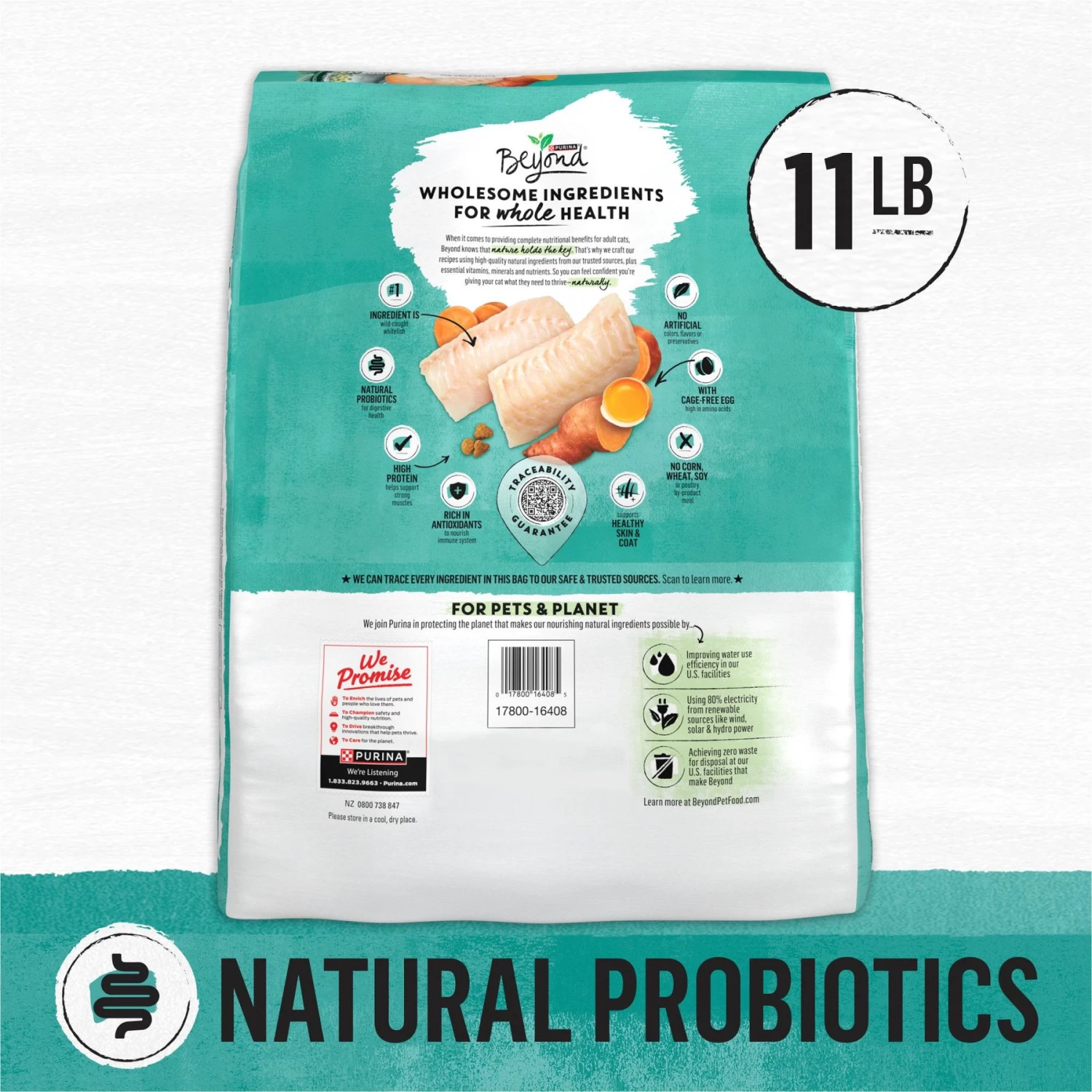 Purina Beyond Grain-Free Natural Simply Wild Caught Whitefish & Cage Free Egg Recipe Dry Cat Food - Image 2