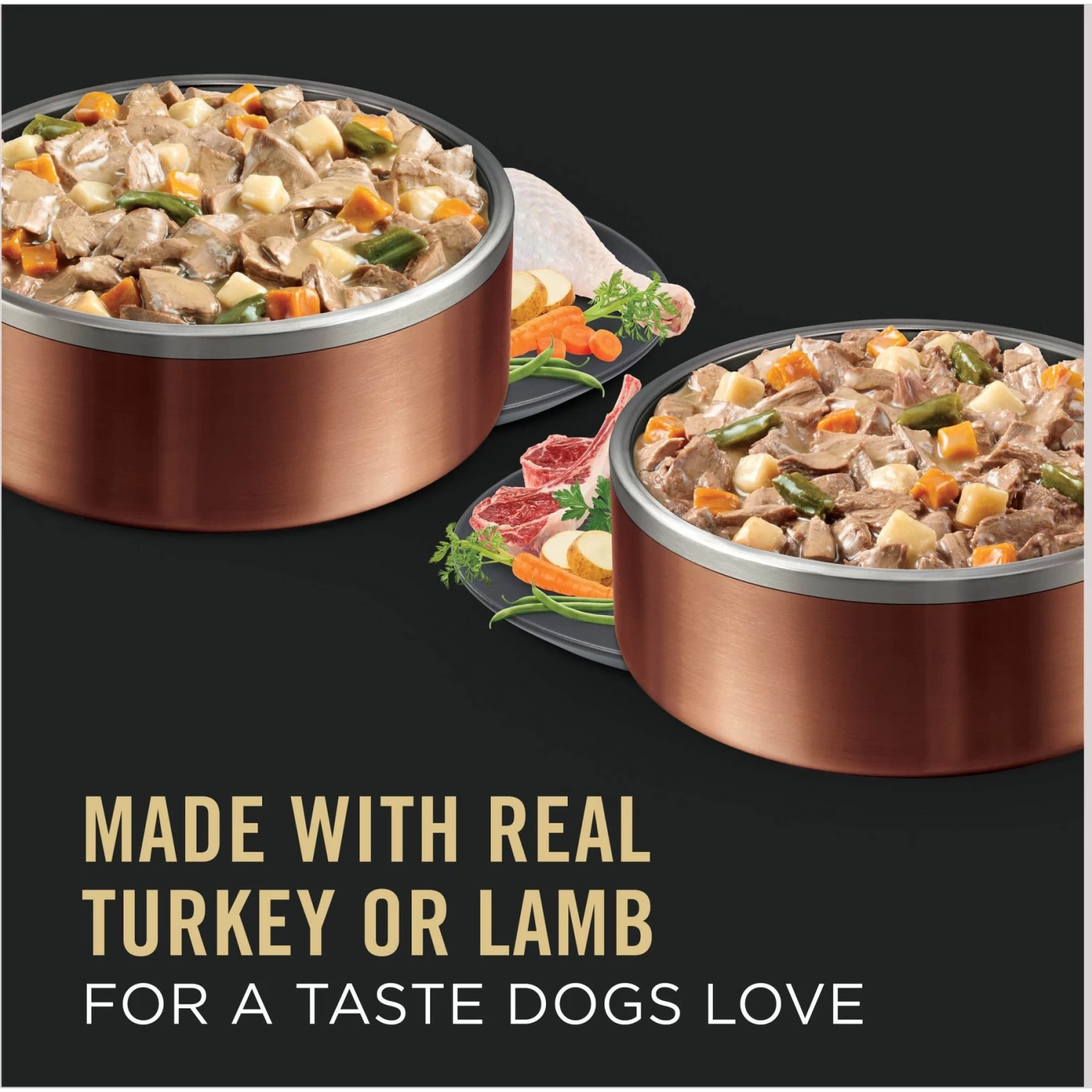 Purina Pro Plan Complete Essentials Variety Pack Adult High Protein Lamb & Vegetables, Turkey & Vegetables Slices In Gravy Wet Dog Food, 13-oz Can, Case Of 12 - Image 3