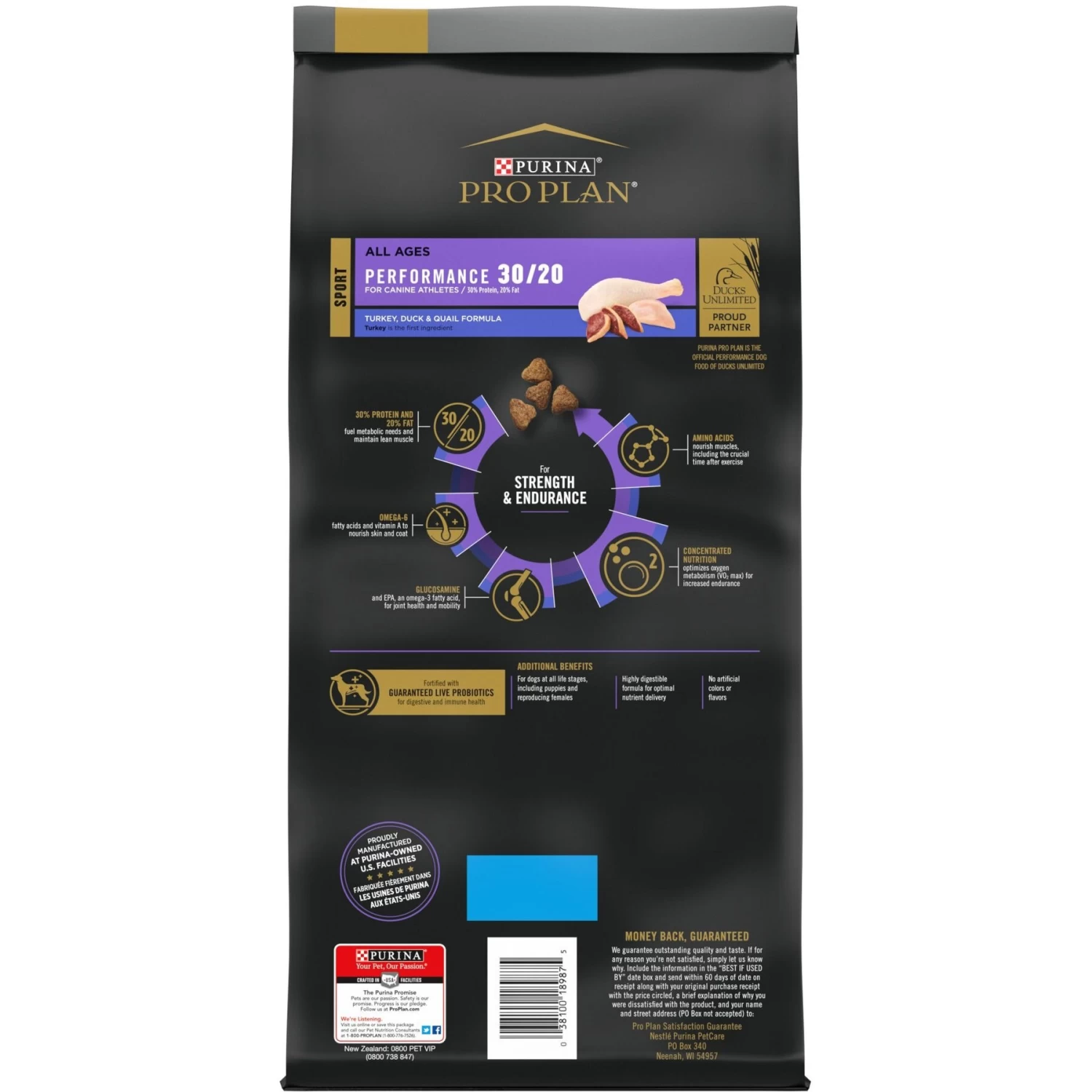 Purina Pro Plan Sport Performance All Life Stages High-Protein 30/20 Turkey, Duck & Quail Formula Dry Dog Food & Greenies Regular Dental Dog Treats - Image 3
