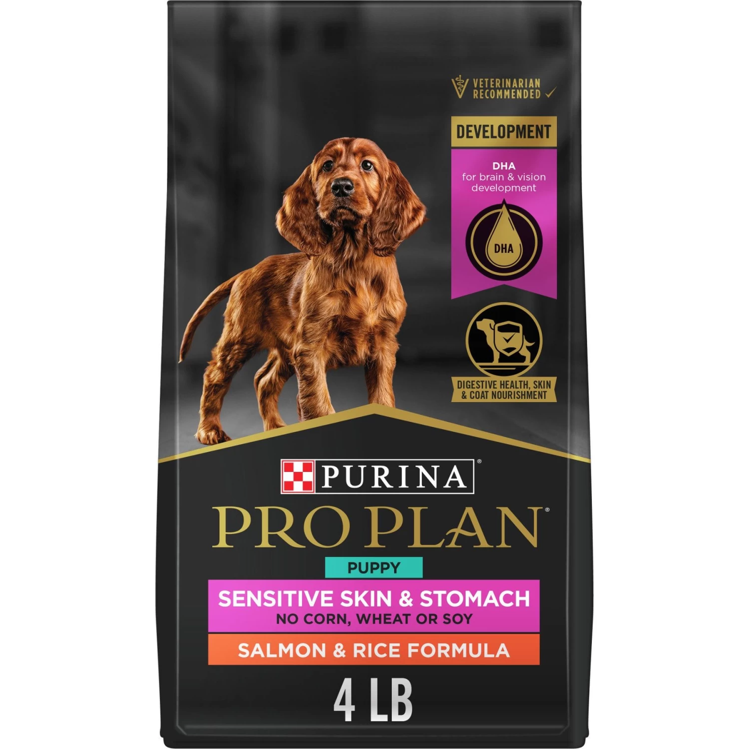 Purina Pro Plan Puppy Sensitive Skin & Stomach Salmon & Rice Dry Dog Food & Greenies Regular Dental Dog Treats - Image 2