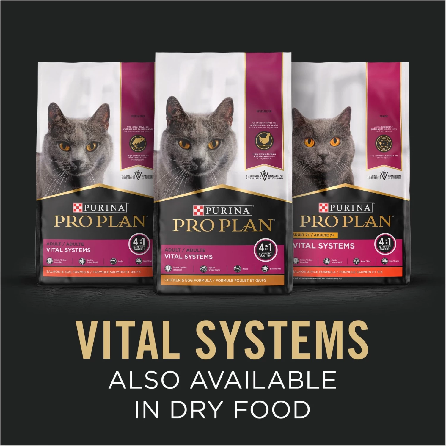 Purina Pro Plan Vital Systems Seafood Entree In Wet Cat Food Gravy, 3-oz Can, Case Of 24 - Image 4