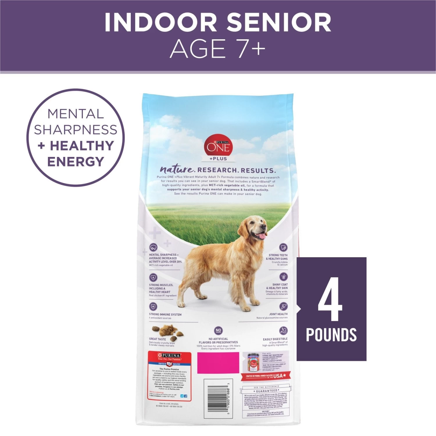 Purina ONE High Protein + Vibrant Maturity 7 Plus Formula Dry Senior Dog Food - Image 2
