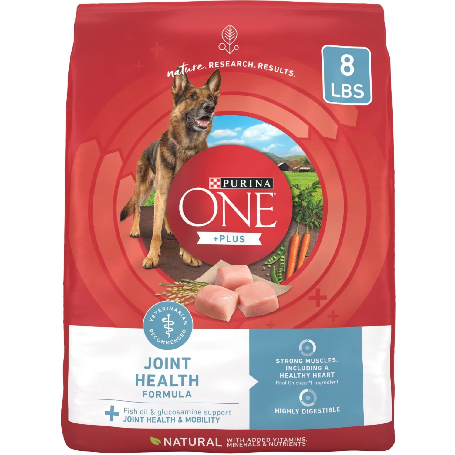 Purina ONE Plus Joint Health Formula Natural With Added Vitamins, Minerals & Nutrients Dry Dog Food, 8-lb Bag