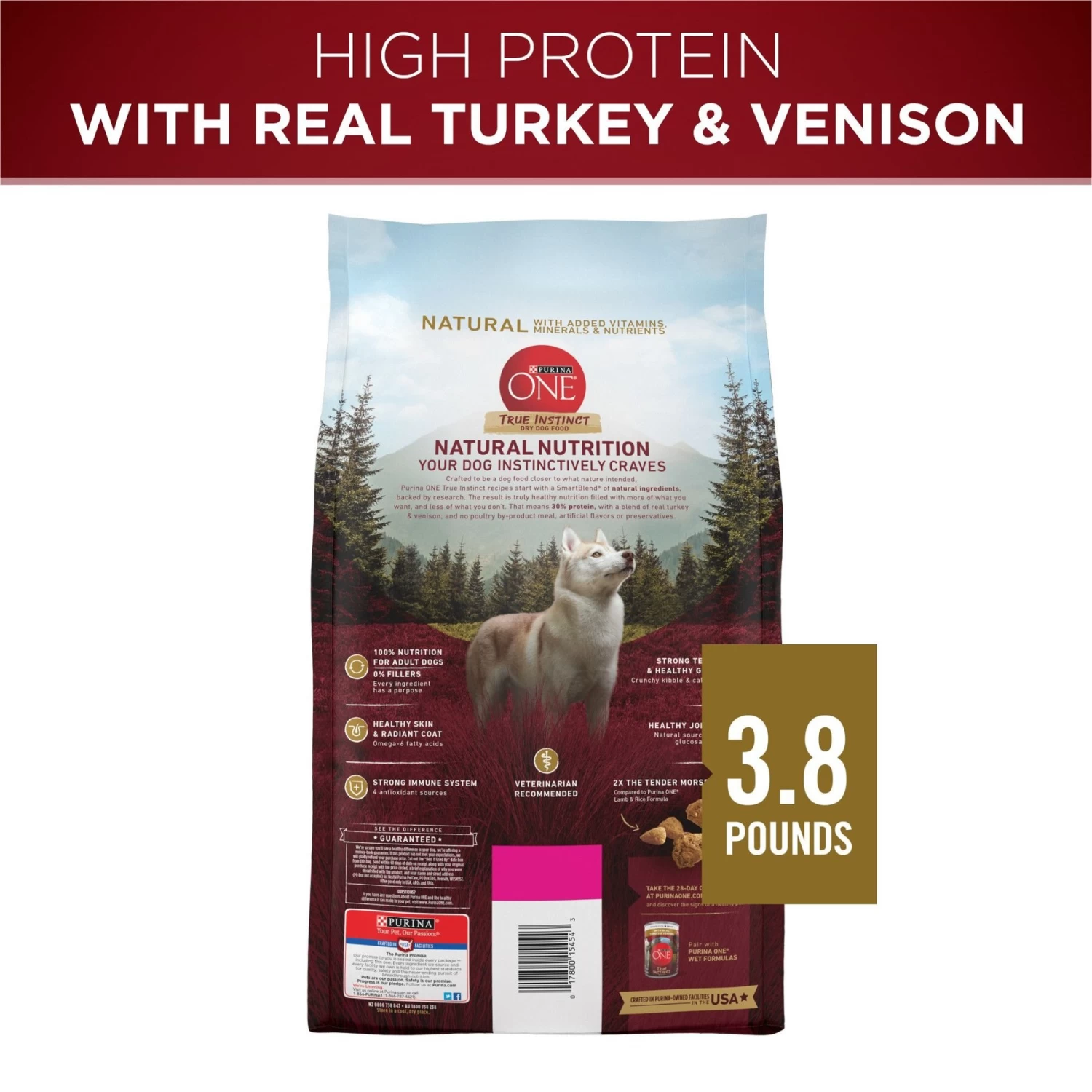 Purina ONE True Instinct With A Blend Of Real Turkey & Venison Dry Dog Food - Image 2
