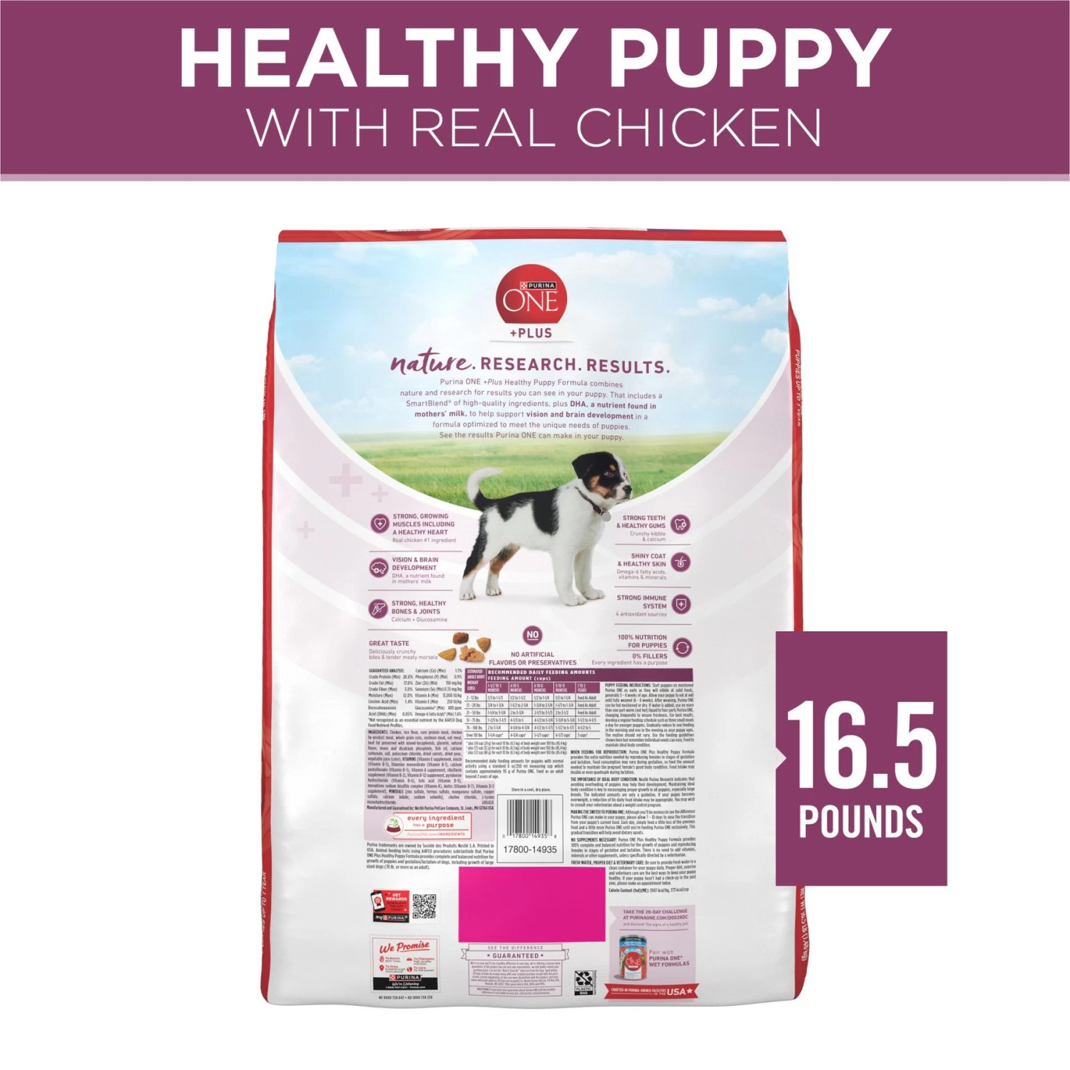 Purina ONE +Plus Natural High Protein Healthy Puppy Formula Dry Puppy Food - Image 2