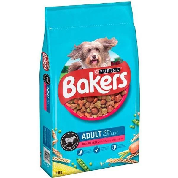 Purina Bakers Beef With Vegetables Dry Dog Food 14kg - Image 2