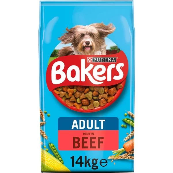 Purina Bakers Beef With Vegetables Dry Dog Food 14kg