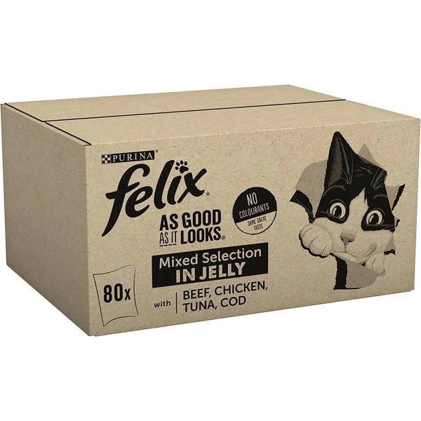 Purina Felix As Good As It Looks Mixed Selection In Jelly 80x100g