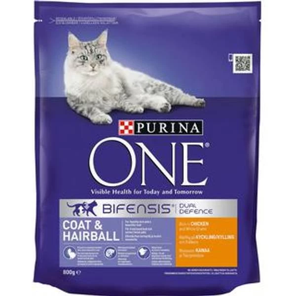 Purina One Coat And Hairball Cat Food Chicken 0.8kg