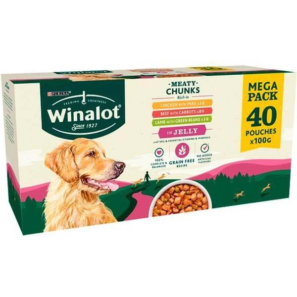 Purina Winalot Meaty Chunks In Jelly 40x100g - Image 2