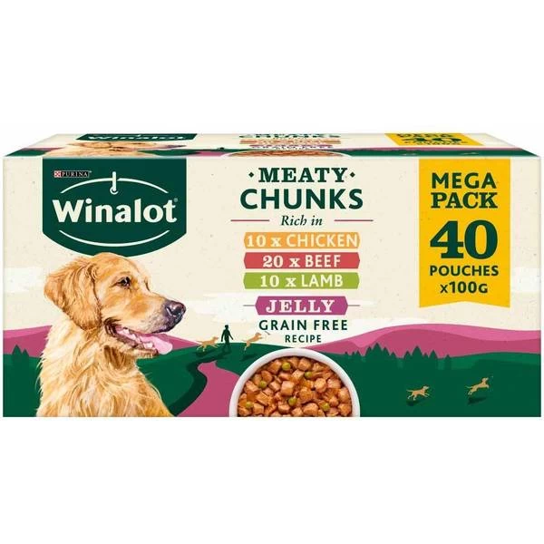Purina Winalot Meaty Chunks In Jelly 40x100g